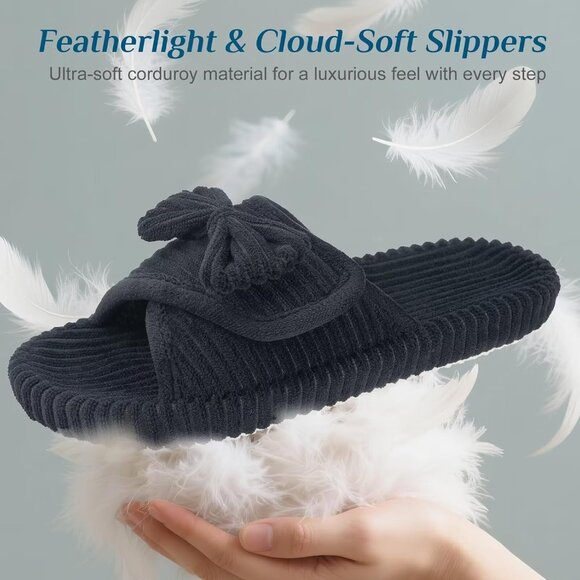 ⚡Woman Black Arch Support Open Toe Orthopedic Adjustable Home Indoor Slippers - Picture 6 of 8